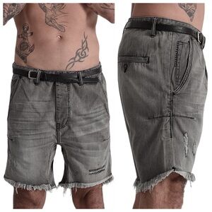 NEW! ONE TEASPOON MAN X MR Pinks Phantom Lightweight Shorts Distressed Size 28